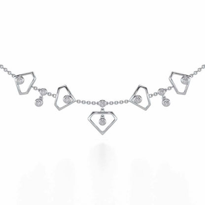 Fi-Cut Silver Necklace - White Gold - Image 1