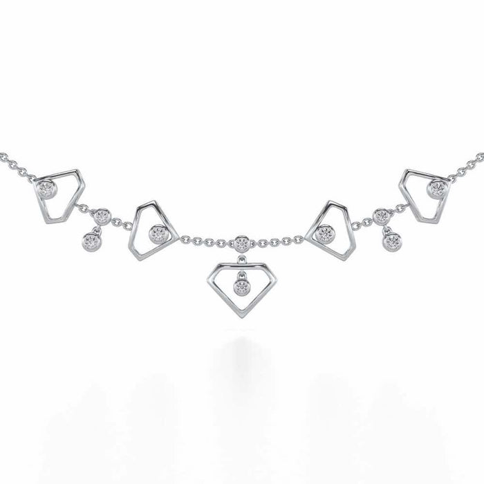 Fi-Cut Silver Necklace - White Gold - Image 1