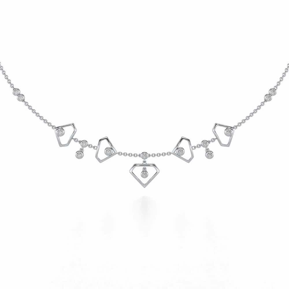 Fi-Cut Silver Necklace - White Gold - Image 2