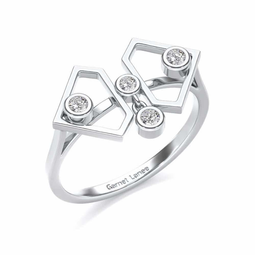 Fi-Cut Silver Ring - White Gold - Image 1