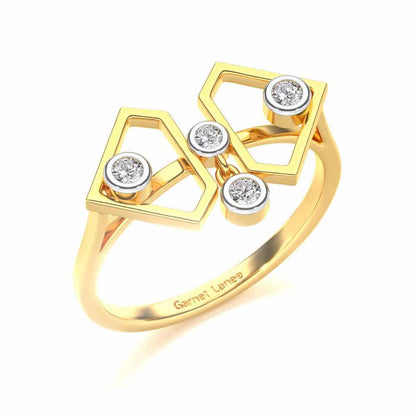 Fi-Cut Silver Ring - Yellow Gold - Image 1