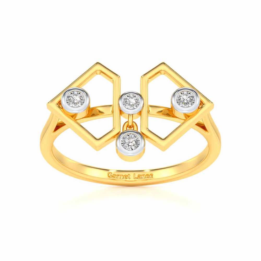 Fi-Cut Silver Ring - Yellow Gold - Image 2