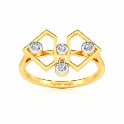 Fi-Cut Silver Ring - Yellow Gold - Image 2