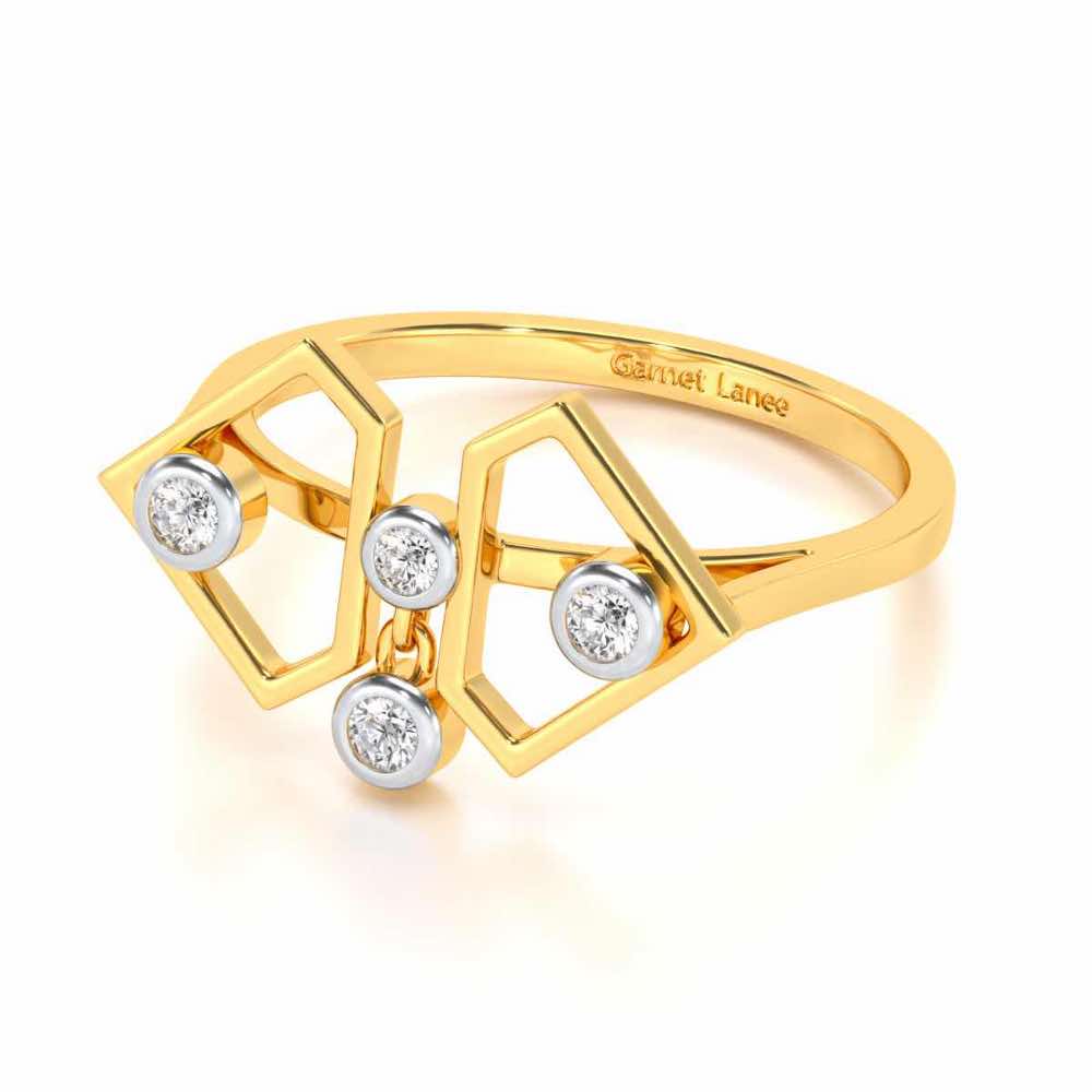 Fi-Cut Silver Ring - Yellow Gold - Image 3