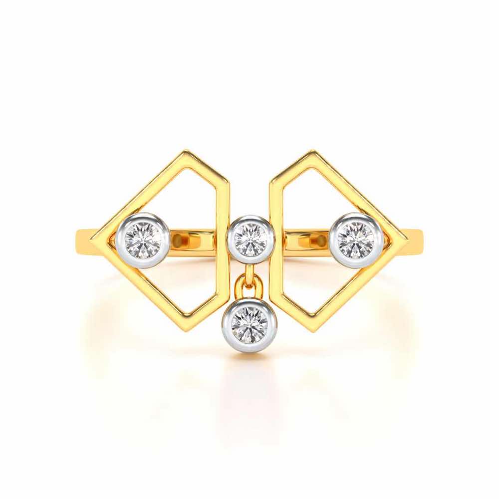 Fi-Cut Silver Ring - Yellow Gold - Image 5
