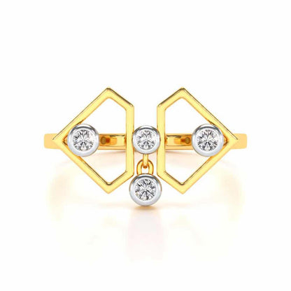Fi-Cut Silver Ring - Yellow Gold - Image 5