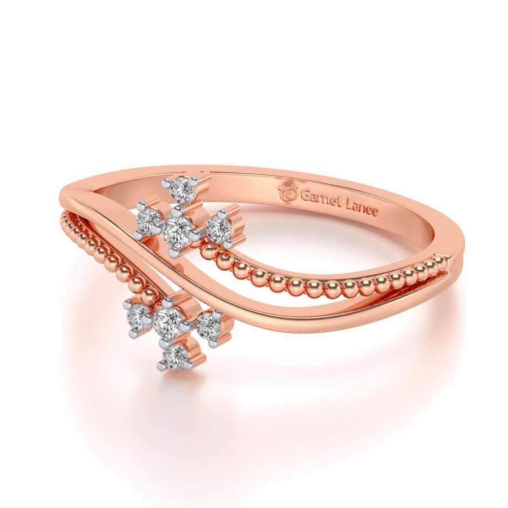 Fiaza Silver Ring - Rose Gold - Image 2