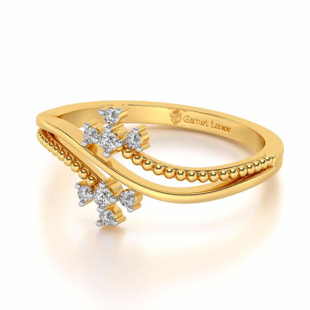 Fiaza Silver Ring - Yellow Gold - Image 2