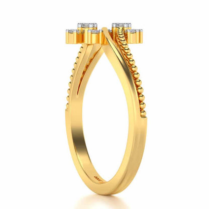 Fiaza Silver Ring - Yellow Gold - Image 3