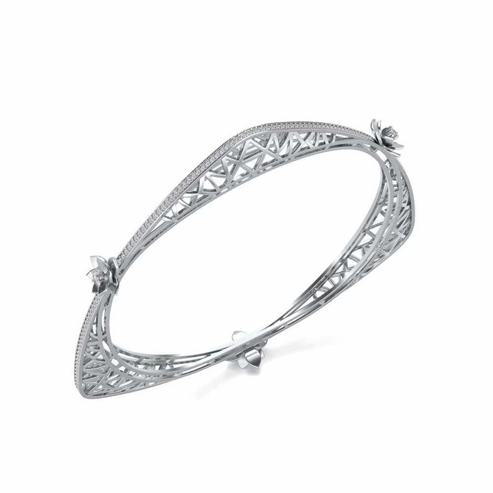 Finlay Silver Bangles - White Gold - Image 1
