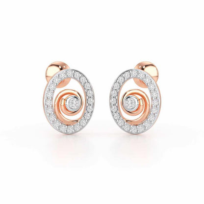 Fire Spark Silver Stud Earrings - Rose Gold - Image 1