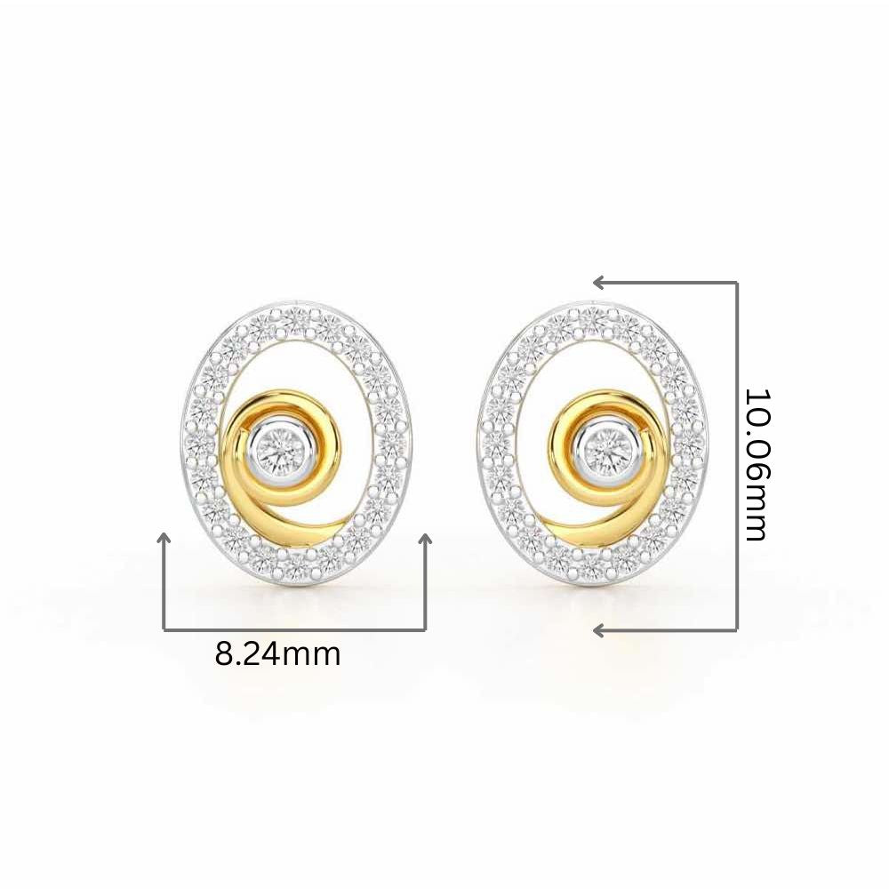 Fire Spark Silver Stud Earrings - Yellow Gold - Image 2