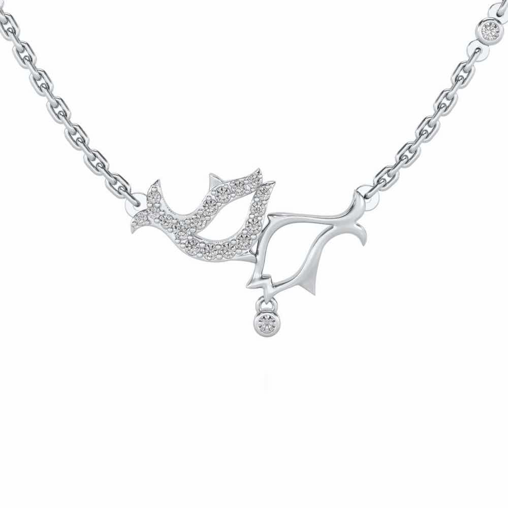 Fish Chums Silver Pendant - White Gold - Image 1