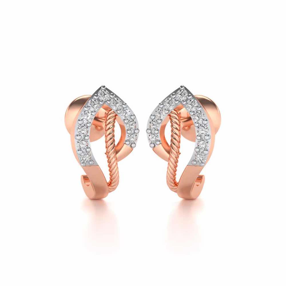 Flamme Silver Studs - Rose Gold - Image 1