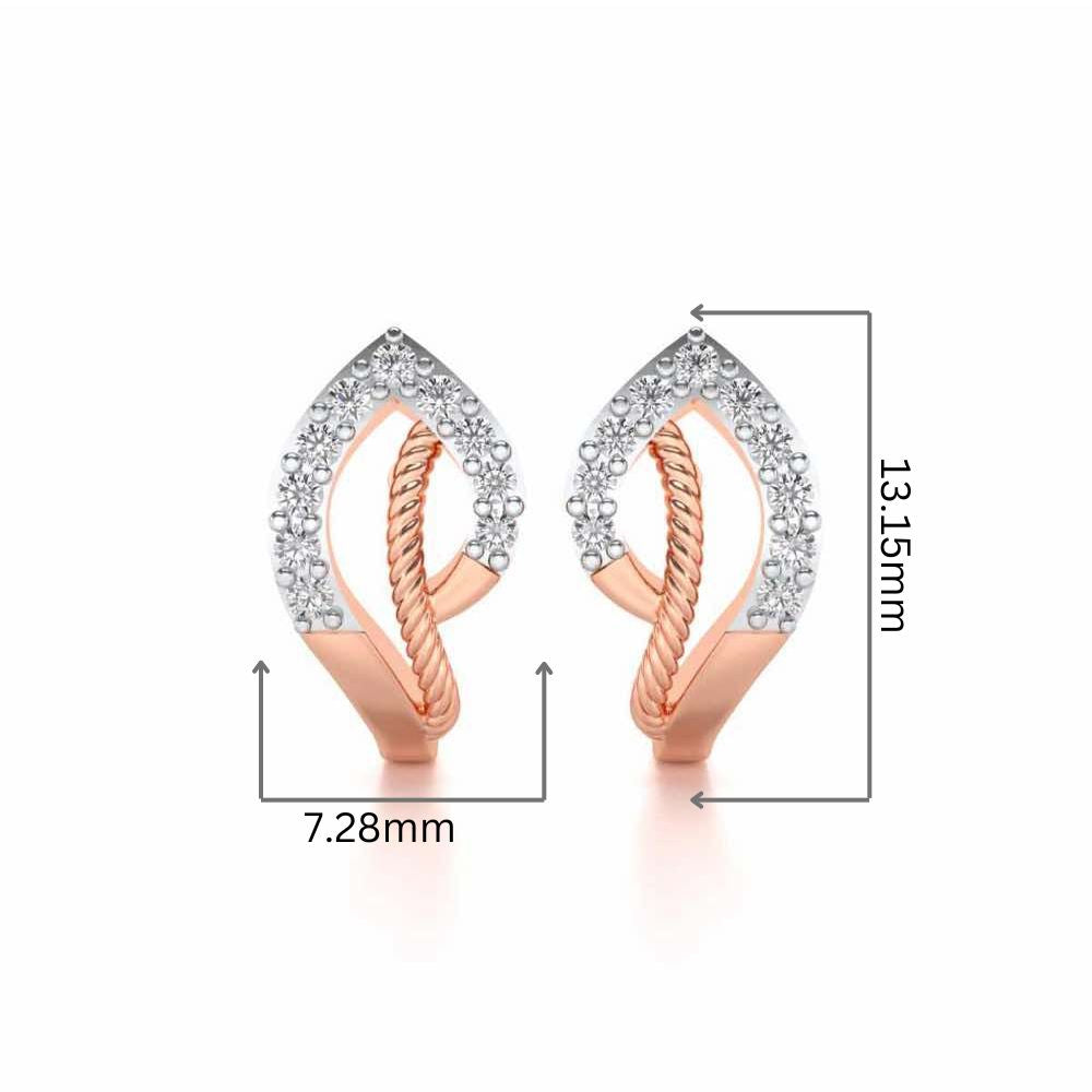 Flamme Silver Studs - Rose Gold - Image 2