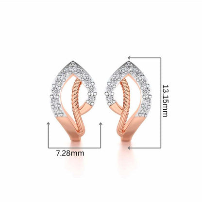 Flamme Silver Studs - Rose Gold - Image 2
