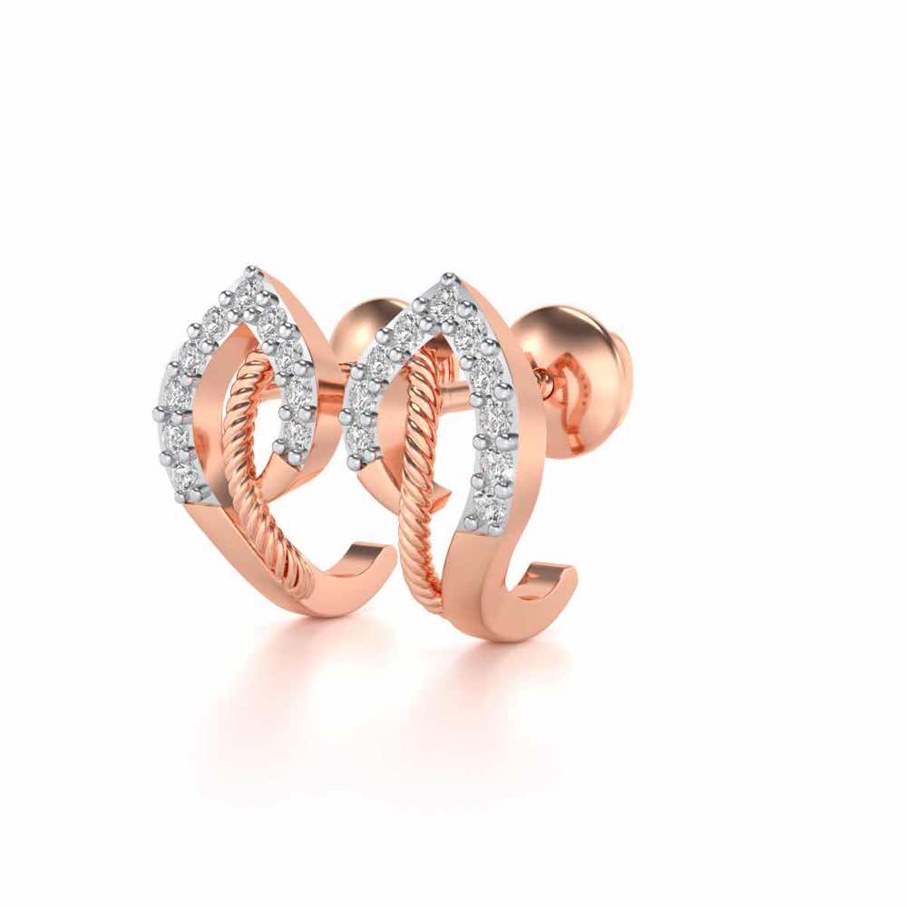 Flamme Silver Studs - Rose Gold - Image 3