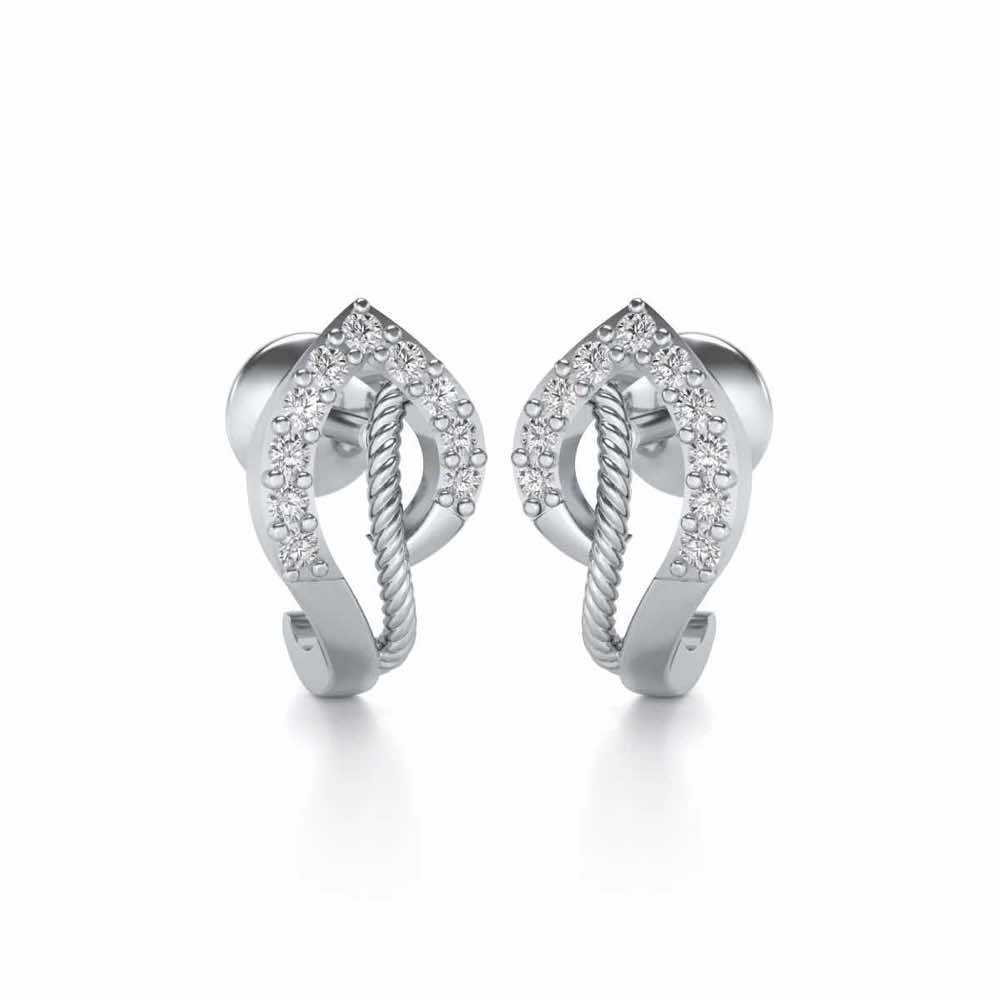 Flamme Silver Studs - White Gold - Image 1