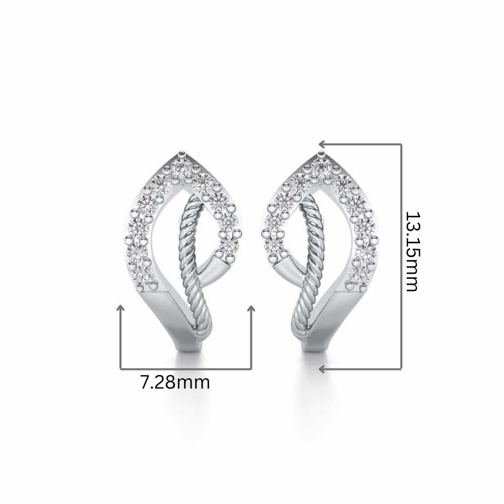 Flamme Silver Studs - White Gold - Image 2