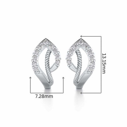 Flamme Silver Studs - White Gold - Image 2
