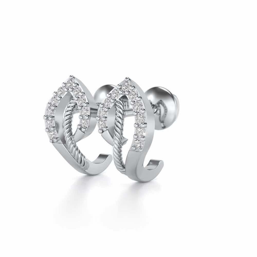 Flamme Silver Studs - White Gold - Image 3