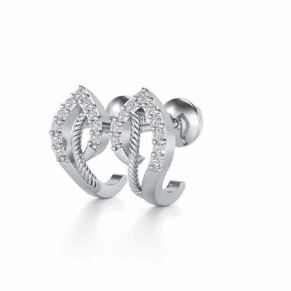 Flamme Silver Studs - White Gold - Image 3