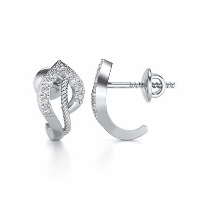 Flamme Silver Studs - White Gold - Image 4