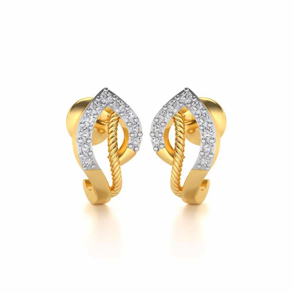 Flamme Silver Studs - Yellow Gold - Image 1