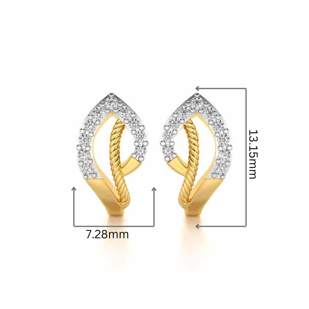 Flamme Silver Studs - Yellow Gold - Image 2