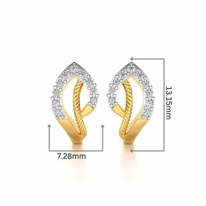 Flamme Silver Studs - Yellow Gold - Image 2