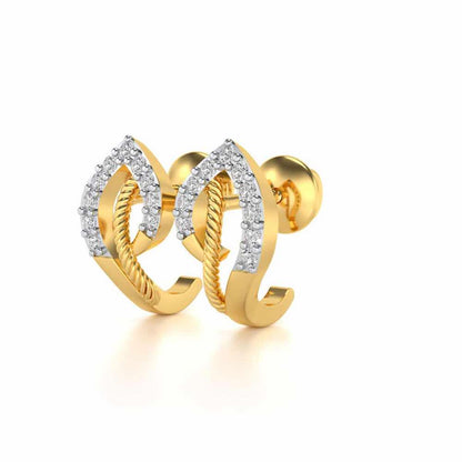 Flamme Silver Studs - Yellow Gold - Image 3