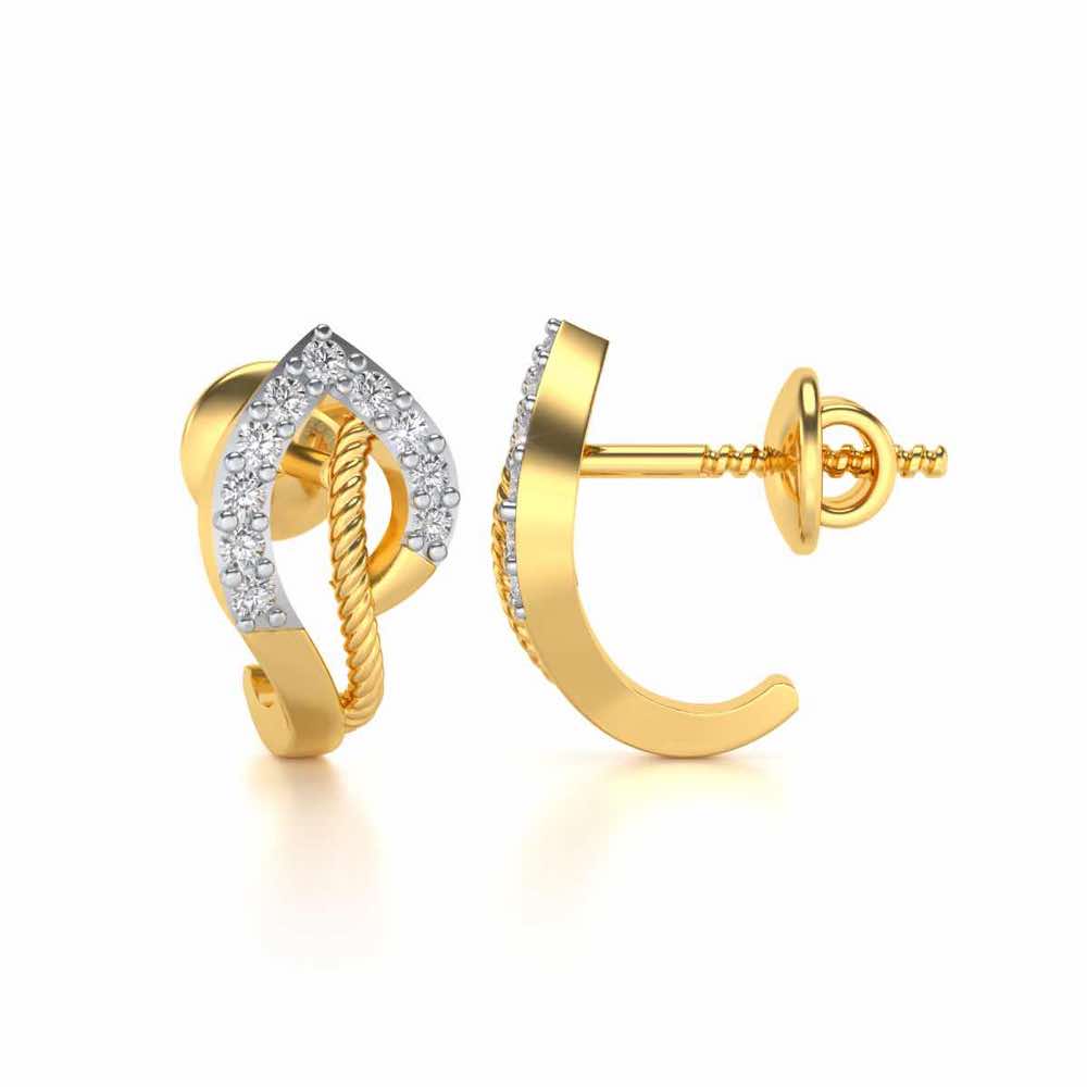 Flamme Silver Studs - Yellow Gold - Image 4