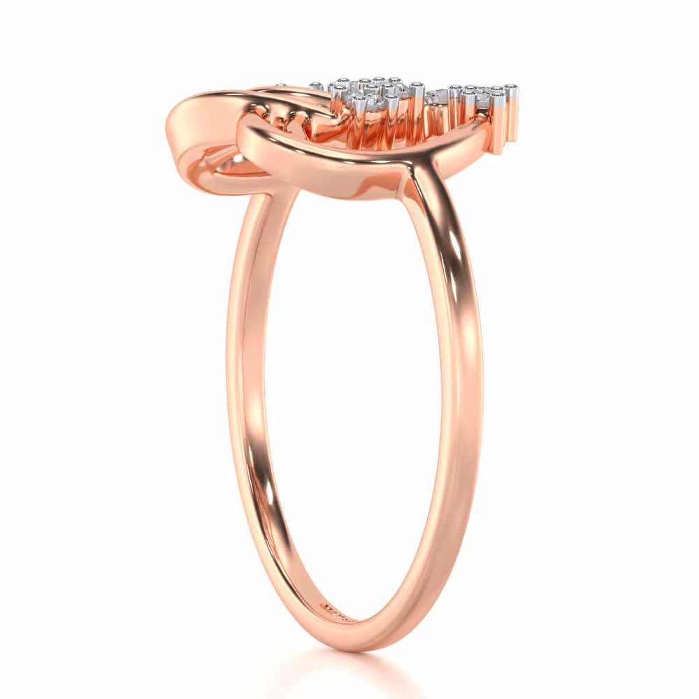 Flare Heart Silver Ring - Rose Gold - Image 3