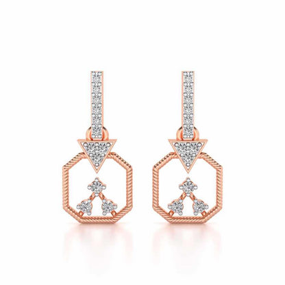 Flecked Silver Earrings - Rose Gold - Image 1