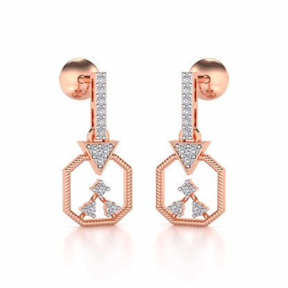 Flecked Silver Earrings - Rose Gold - Image 2