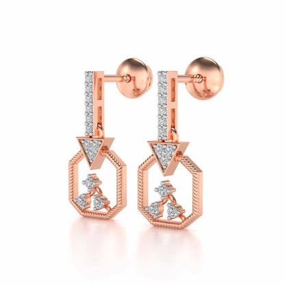 Flecked Silver Earrings - Rose Gold - Image 3