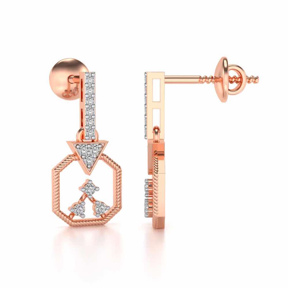 Flecked Silver Earrings - Rose Gold - Image 4