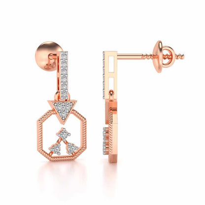 Flecked Silver Earrings - Rose Gold - Image 4