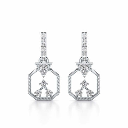 Flecked Silver Earrings - White Gold - Image 1