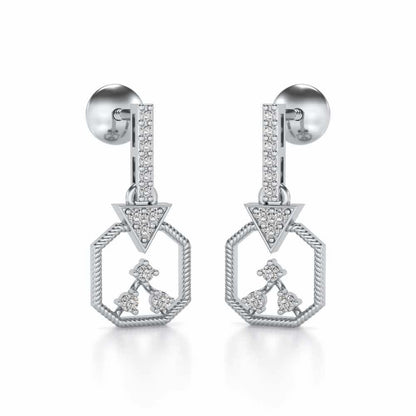 Flecked Silver Earrings - White Gold - Image 2
