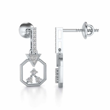 Flecked Silver Earrings - White Gold - Image 4