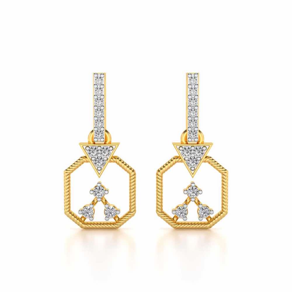 Flecked Silver Earrings - Yellow Gold - Image 1