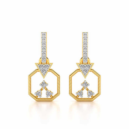 Flecked Silver Earrings - Yellow Gold - Image 1