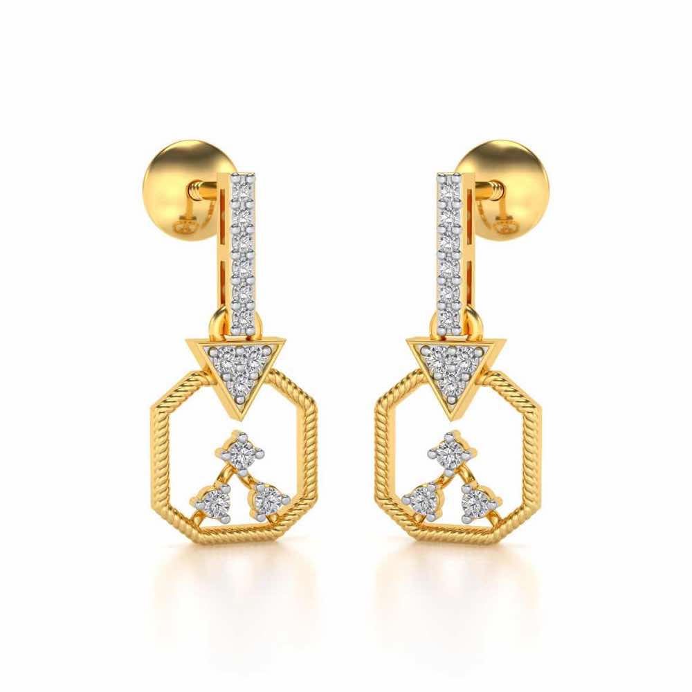 Flecked Silver Earrings - Yellow Gold - Image 2