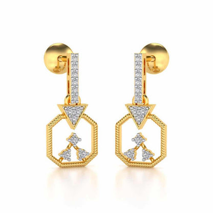 Flecked Silver Earrings - Yellow Gold - Image 2