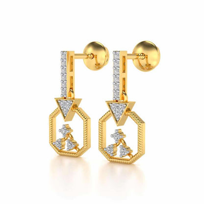 Flecked Silver Earrings - Yellow Gold - Image 3