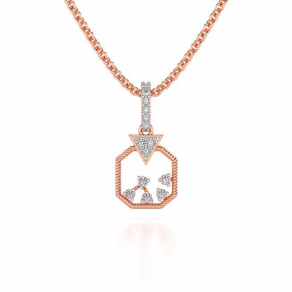 Flecked Silver Pendant - Rose Gold - Image 1