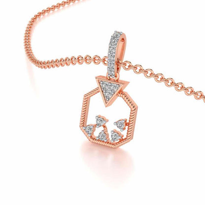 Flecked Silver Pendant - Rose Gold - Image 2