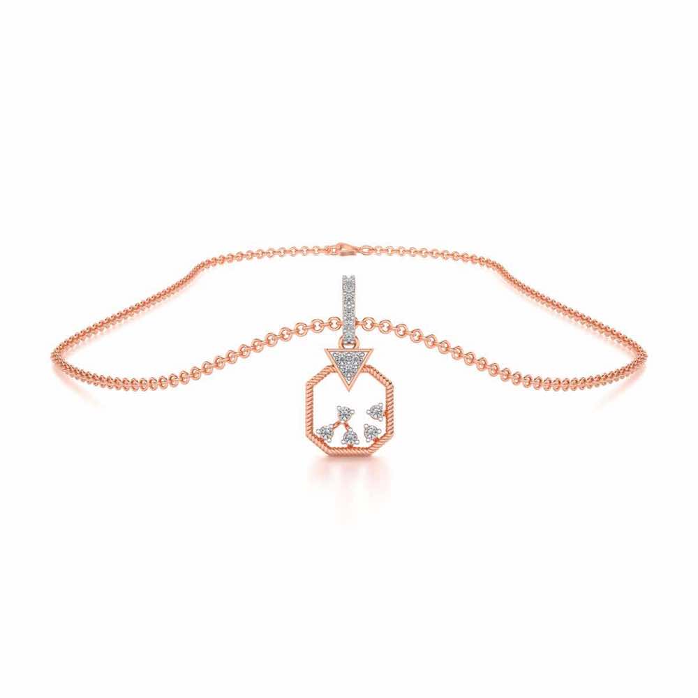 Flecked Silver Pendant - Rose Gold - Image 3