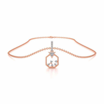 Flecked Silver Pendant - Rose Gold - Image 3